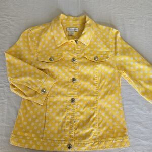 Christopher & Banks Bright Yellow Polka Dot Jacket